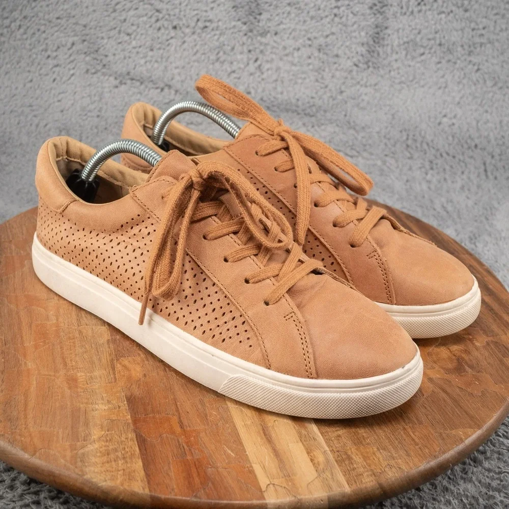 Lucky Brand Laurina Brown Cream Leather Fashion Sneakers Women's Shoes Size 11 M